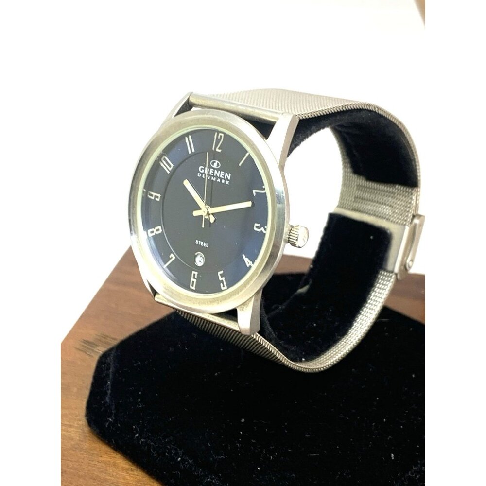 Grenen by Skagen Denmark Mens Watch M-24XLSSN Quartz Blue Dial Silver Steel 38mm - Picture 2 of 14